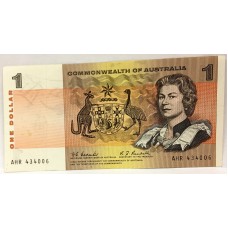 AUSTRALIA 1967 . ONE 1 DOLLAR BANKNOTE . COOMBS/RANDALL
